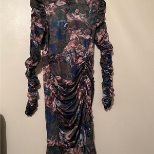 Fashion Nova Sheer Ruched Dress